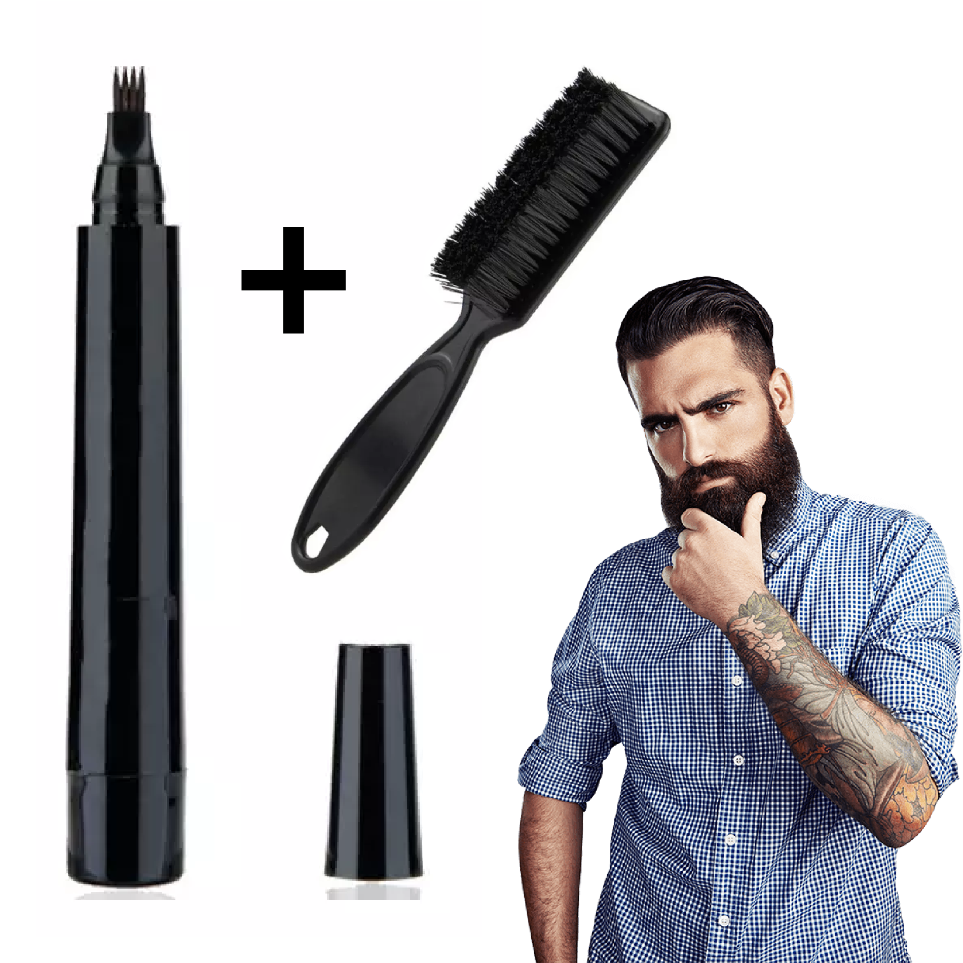 Miniatura 4 de Boligrafo Lapiz Perfilador Barba Cepillo